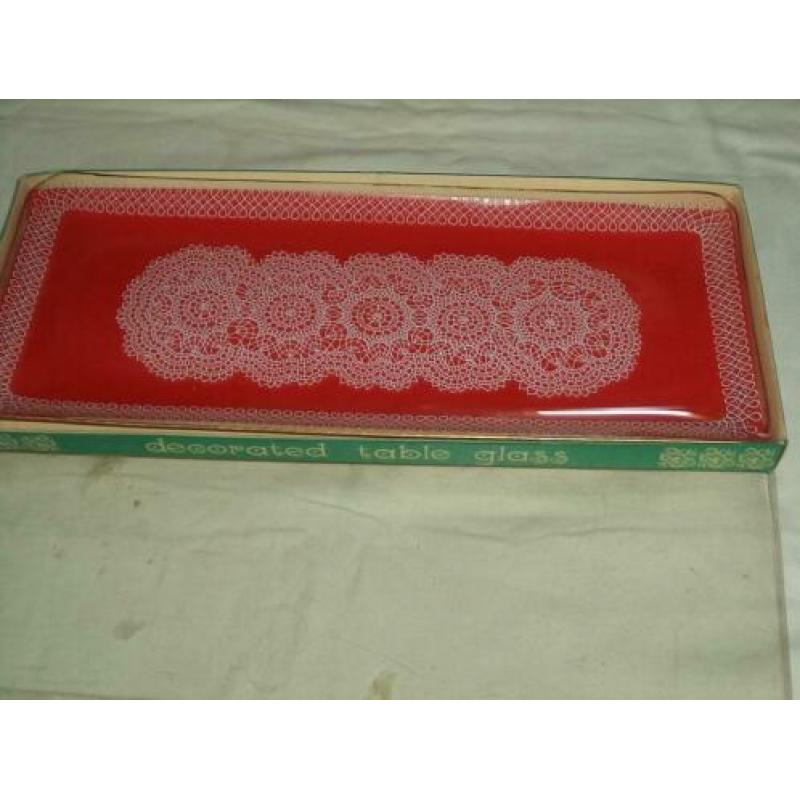 Oude cake schaal in originele doos