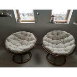 Cotton and Wood Chairs €160 for both