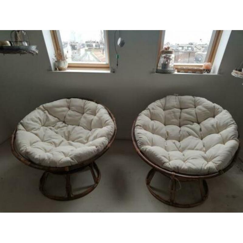Cotton and Wood Chairs €160 for both