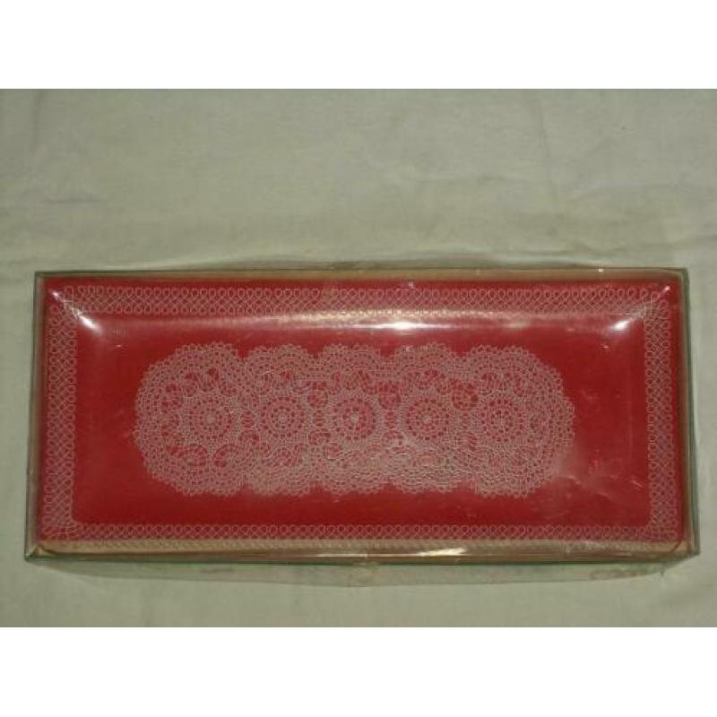 Oude cake schaal in originele doos