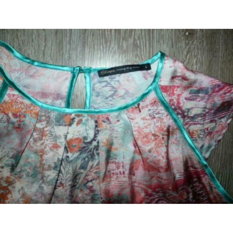 Lente prachtig kleurrijk tuniek top shirt Steps maat L 42 44