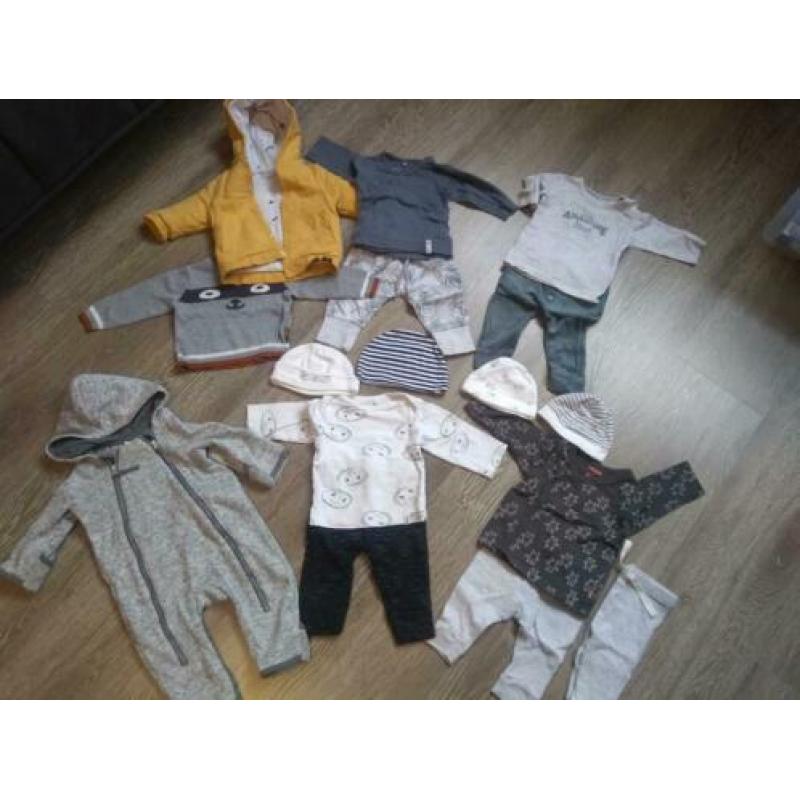 Baby kleding jongen mt 56 incl jas (pakket of los)