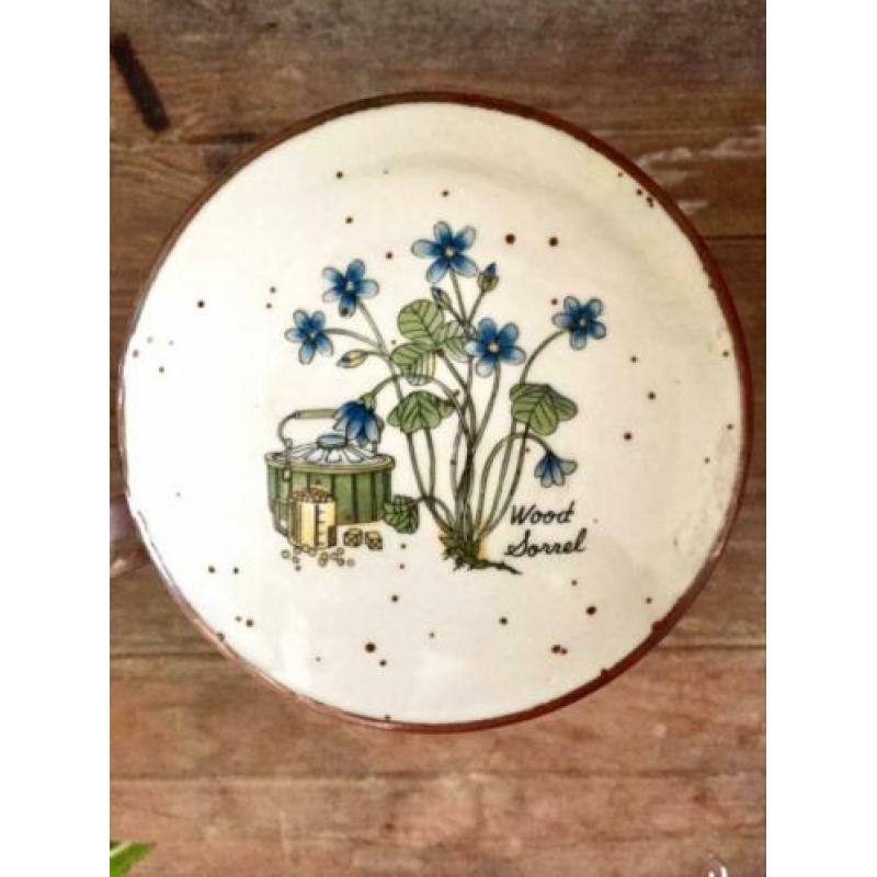 ? vintage theebeker met zeefje botanisch bloem wildflower