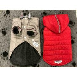 Hondenkleding, chihuahua, rode winterjas met capuchon
