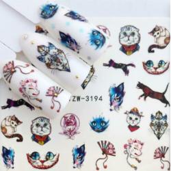 Set Nagel Nail Art Stickers Unicorn Flamingo Katten 5 Vel