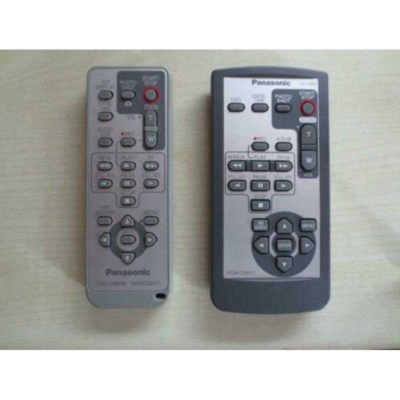 Afstandsbedieningen Panasonic videocamera N-GS180 en GS57