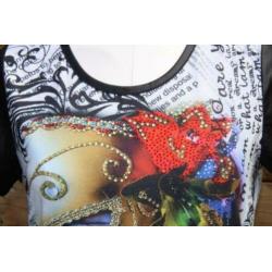 T-shirt zwart/kleur Missy mt M-L