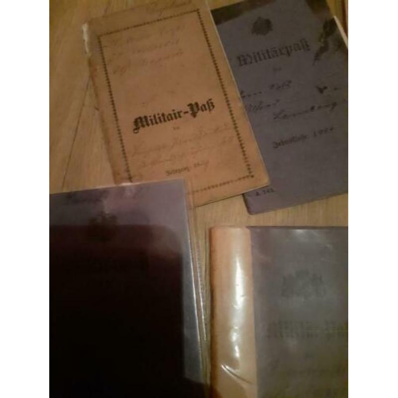 Groot lot militaire paspoorten ww1