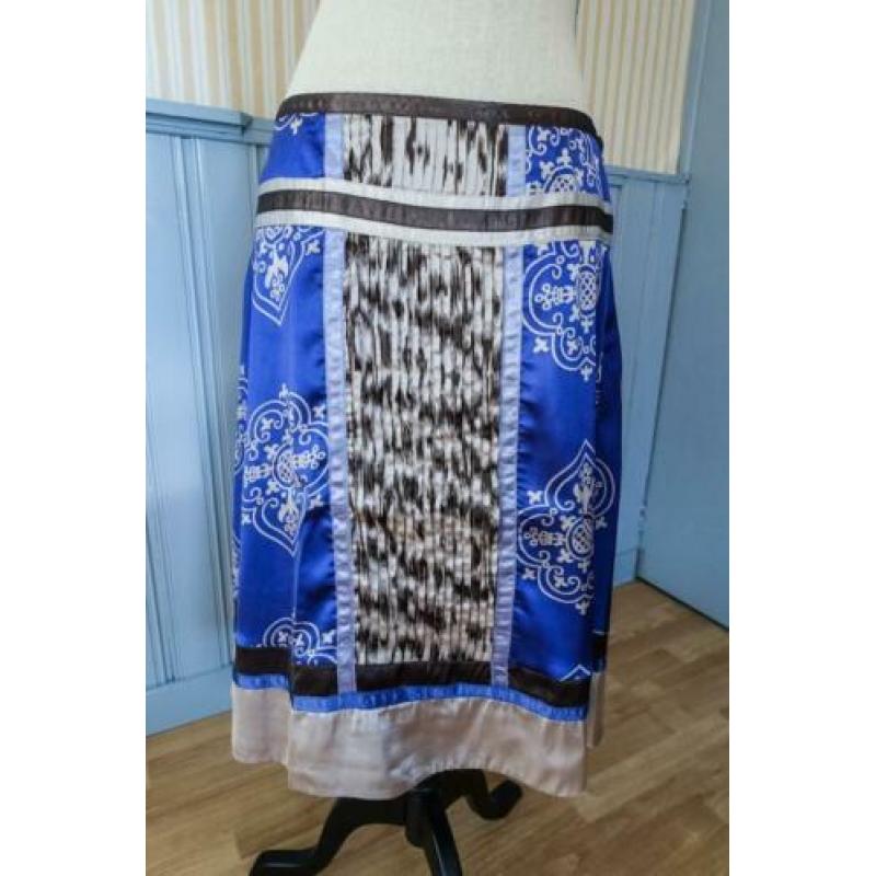 blauw glanzend rokje met luipaard print Styles by Steps mt38
