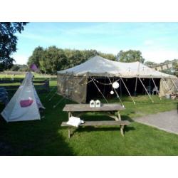 Feesttent festival sfeer legertent 5 x 10 meter