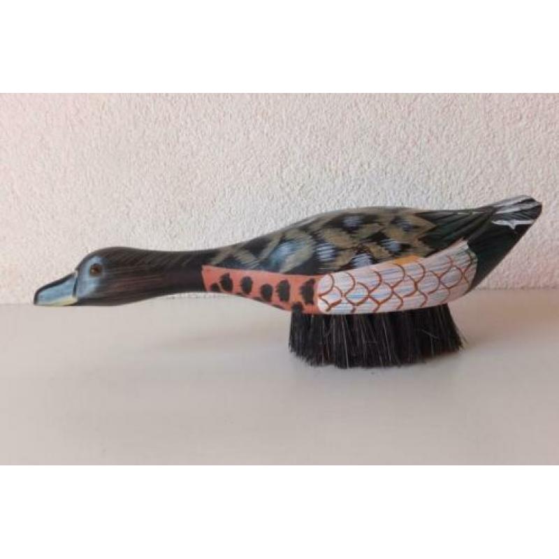 Uniek paar houten "borsteleenden"