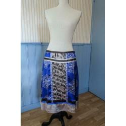 blauw glanzend rokje met luipaard print Styles by Steps mt38