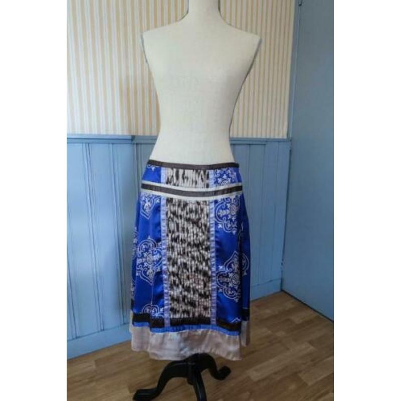blauw glanzend rokje met luipaard print Styles by Steps mt38