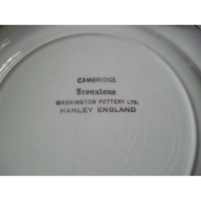 Theeservies blauw wit Cambridge Washington pottery Hanley