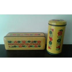 Vintage Retro Verkade beschuit-en koekblik OostIndische kers