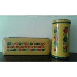 Vintage Retro Verkade beschuit-en koekblik OostIndische kers
