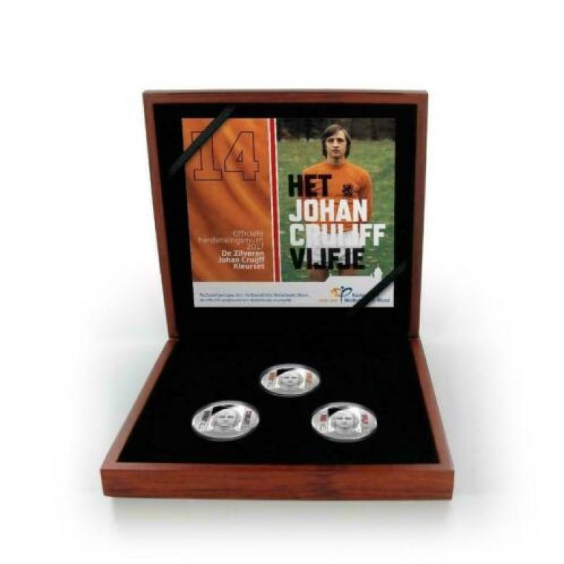Johan Cruijff Kleurset 2017 Nederland .3 KLEUREN MUNTEN