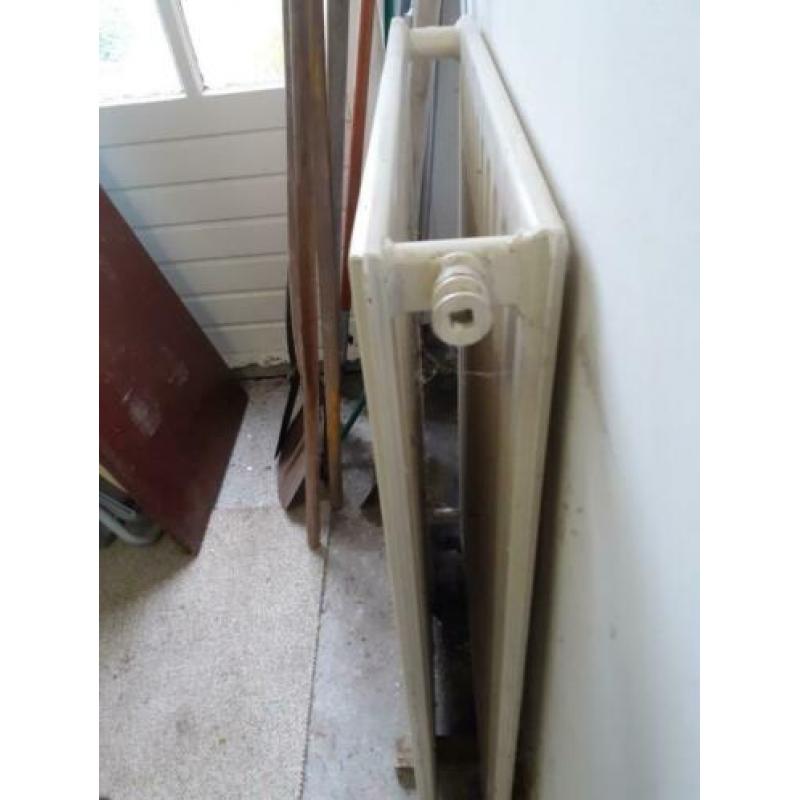 Dubbele radiator wit gelakt