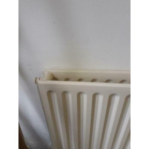 Dubbele radiator wit gelakt