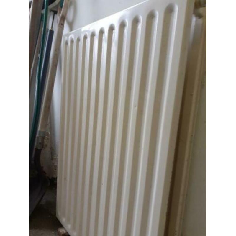 Dubbele radiator wit gelakt