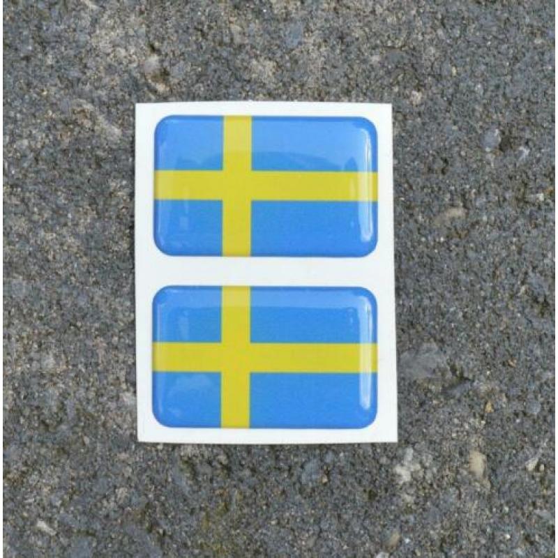 set 3D Zweedse vlag stickers Volvo 850r SAAB V70 t5 Zweden