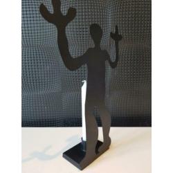 Hoge metalen kandelaar 33cm !