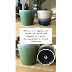 Hk living servies (schaaltjes, cappuccino en koffie mok)