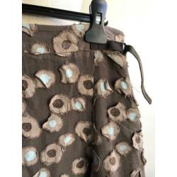 Xanders rok maat 44 taupe cirkelprint