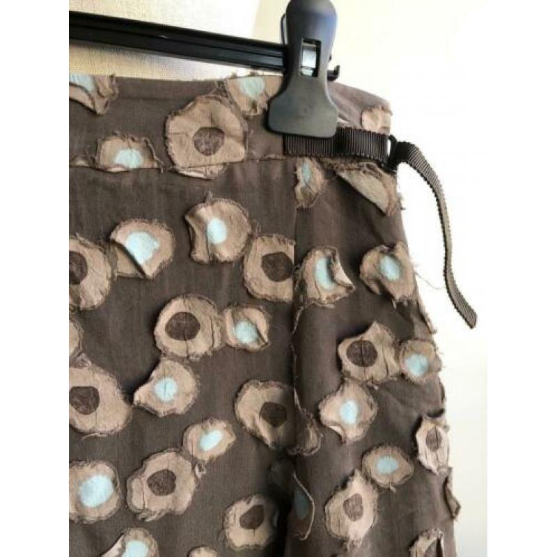 Xanders rok maat 44 taupe cirkelprint