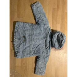 Denim gevoerde jas maat 104/110/4jaar