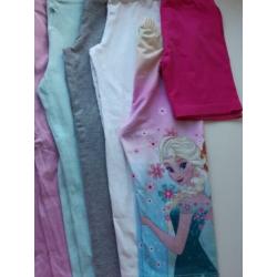 9 leggings diverse lengte maat 116-122.