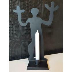 Hoge metalen kandelaar 33cm !