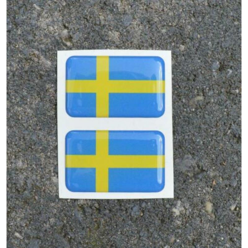 set 3D Zweedse vlag stickers Volvo 850r SAAB V70 t5 Zweden