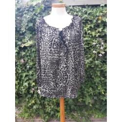 • Blouse /shirt mt L in tijgerprint, zgan, met een ronde ger