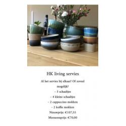 Hk living servies (schaaltjes, cappuccino en koffie mok)