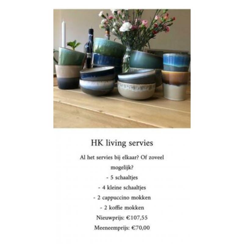 Hk living servies (schaaltjes, cappuccino en koffie mok)