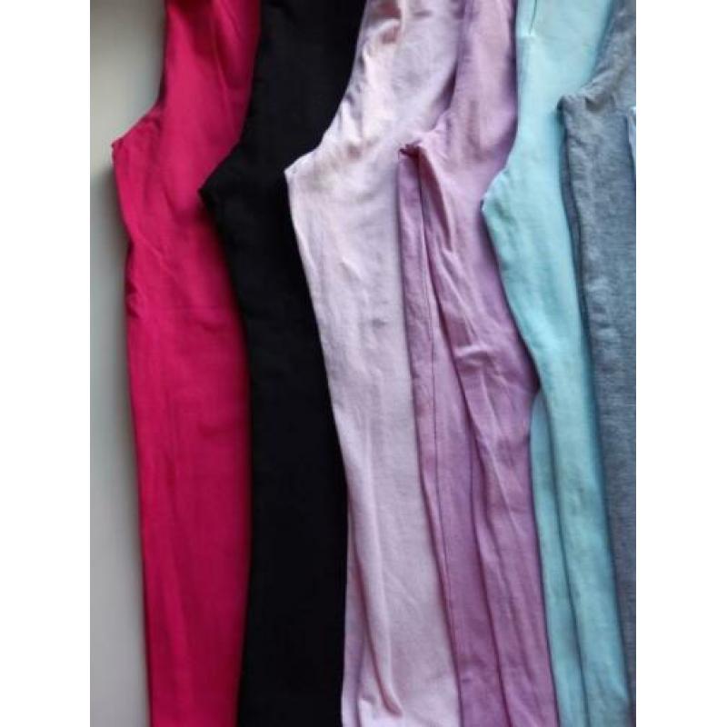 9 leggings diverse lengte maat 116-122.