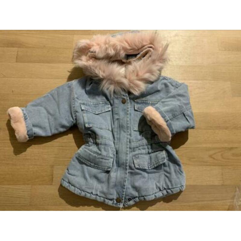 Denim gevoerde jas maat 104/110/4jaar