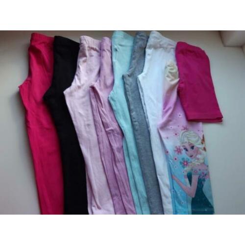 9 leggings diverse lengte maat 116-122.