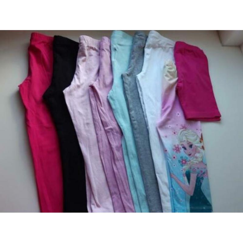 9 leggings diverse lengte maat 116-122.