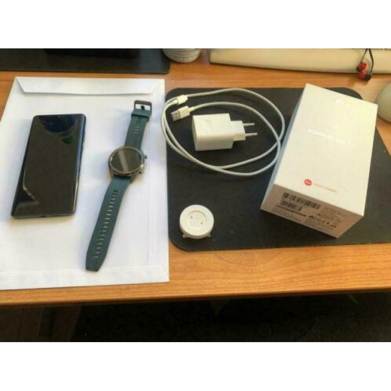Huawei p30 pro zwart met Huawei GT smartwatch