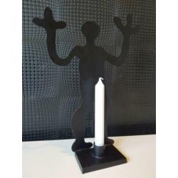 Hoge metalen kandelaar 33cm !