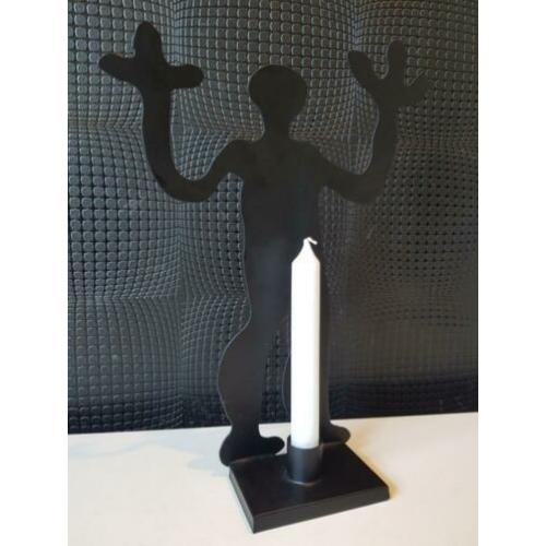 Hoge metalen kandelaar 33cm !