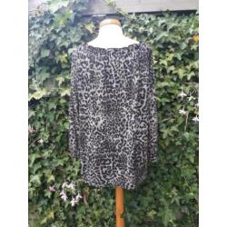 • Blouse /shirt mt L in tijgerprint, zgan, met een ronde ger