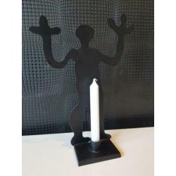 Hoge metalen kandelaar 33cm !