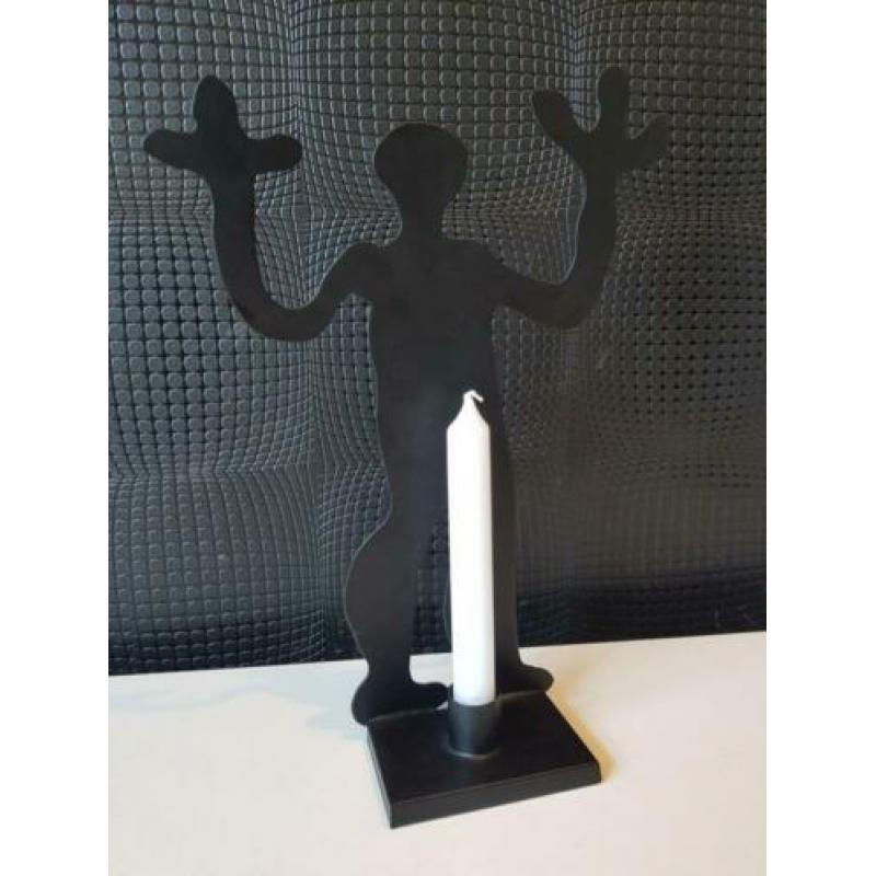 Hoge metalen kandelaar 33cm !