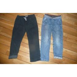 jongens set 2 jogjeans broeken mt 128