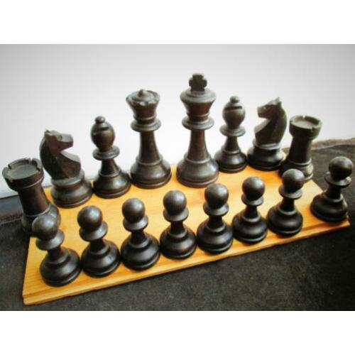 Schaken~Schaakstukken in Originele Bewaardoos~Hout~Schaak
