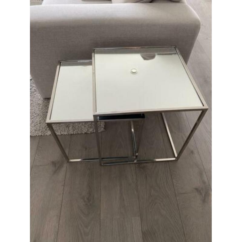 Bijzettafeltjes met spiegelblad set van 2