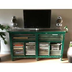 Industriele drukkerij kast, vintage archiefkast, galeikast
